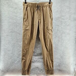 Weatherproof‎ Vintage Kids Cargo Joggers Tan Elastic Waist Drawstring Sz L 14/16